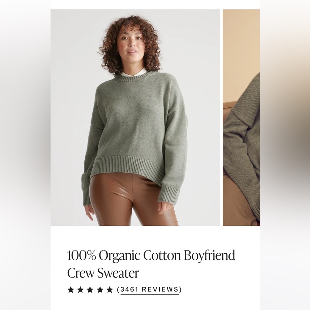 Quince 100% organic cotton boyfriend sweater